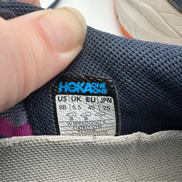 Hoka Speed Goat 6 Athletic Shoes - Navy, Teal, and Orange - Picture 5 of 5